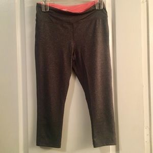 Adorable Grey/Pink Capri Work Out Leggings